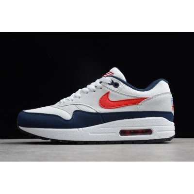 Nike Air Max 1 Beyaz / Kırmızı / Lacivert Koşu Ayakkabısı Türkiye - 8S1L8IGJ